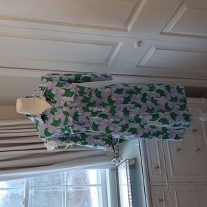 NWOT Persifor Womens Kilpatrick Leaf‎ Print Stretch Button Down Mini Dress XS